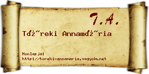 Töreki Annamária névjegykártya